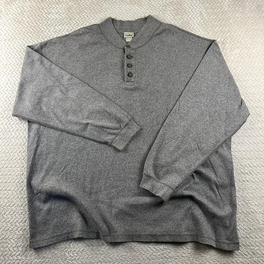 Vintage‎ LL Bean Men's XXL Tall Button Long Sleeve Shirt Gray/green Made In USA
